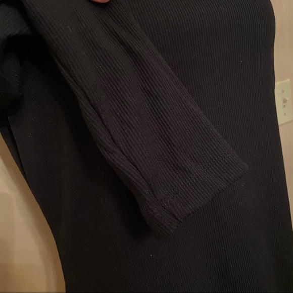 NWT Womens Black One Shoulder Puffy Sleeve Shirt - Picture 3 of 6